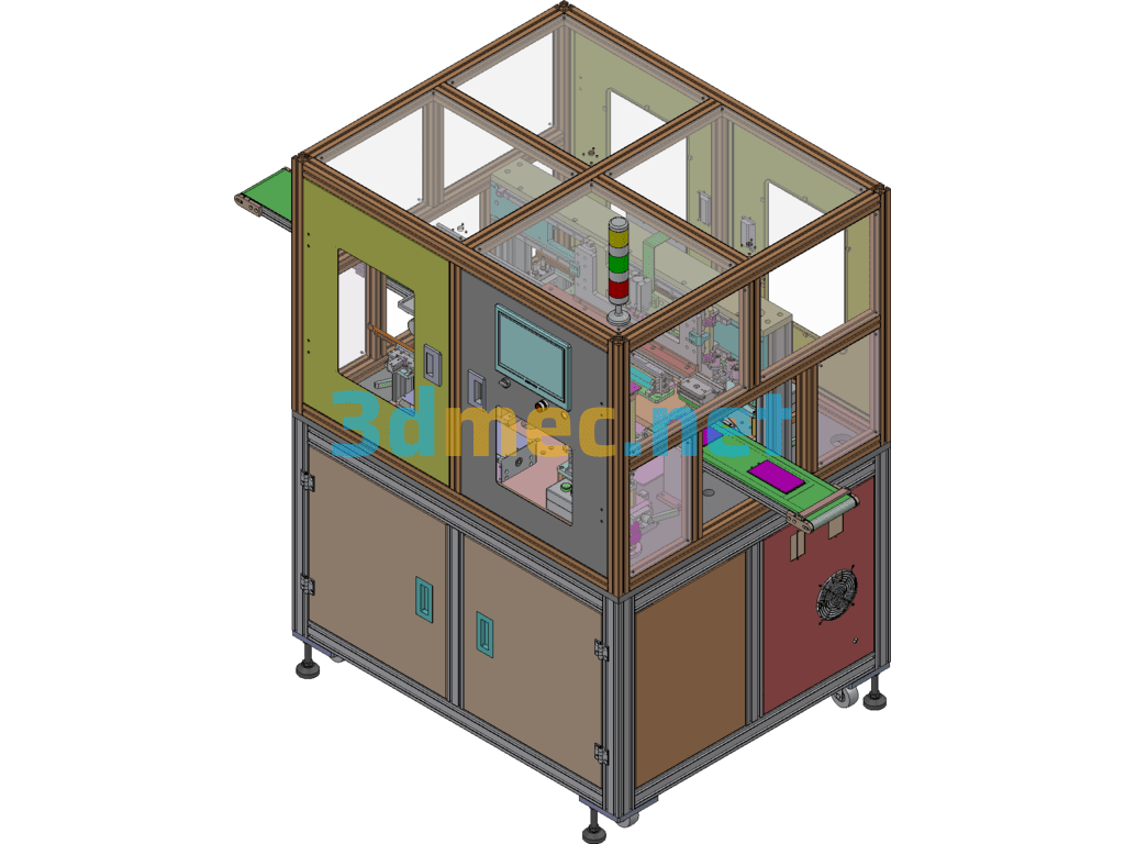 Battery Automatic Side Glue Machine YX-04 - 3D Model SolidWorks Free Download