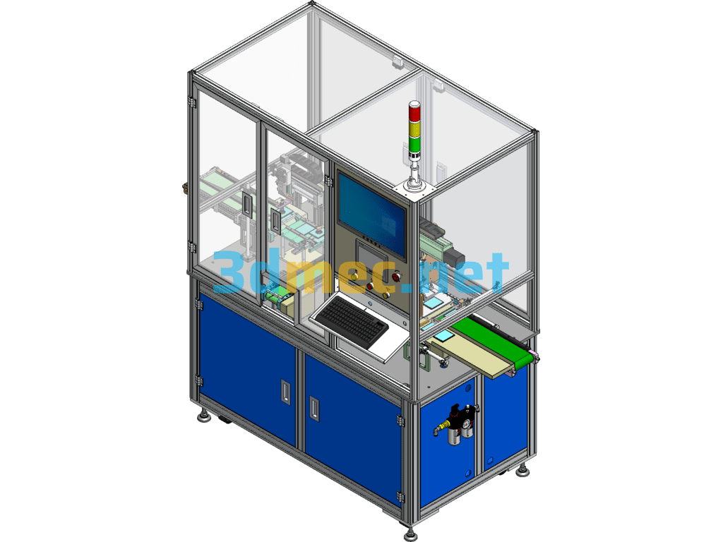 Soft Pack Battery Pack Automatic Measuring Machine - 3D Model SolidWorks Free Download