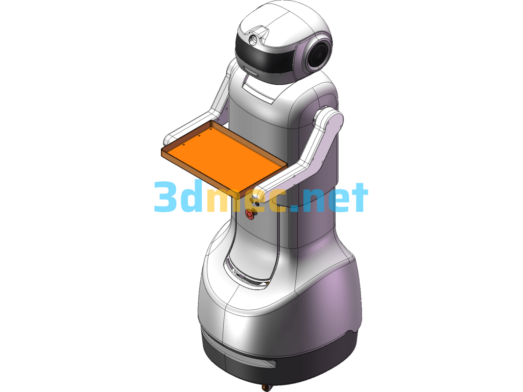 Restaurant Service Robot, Indoor Mobile AGV Robot - 3D Model SolidWorks Free Download