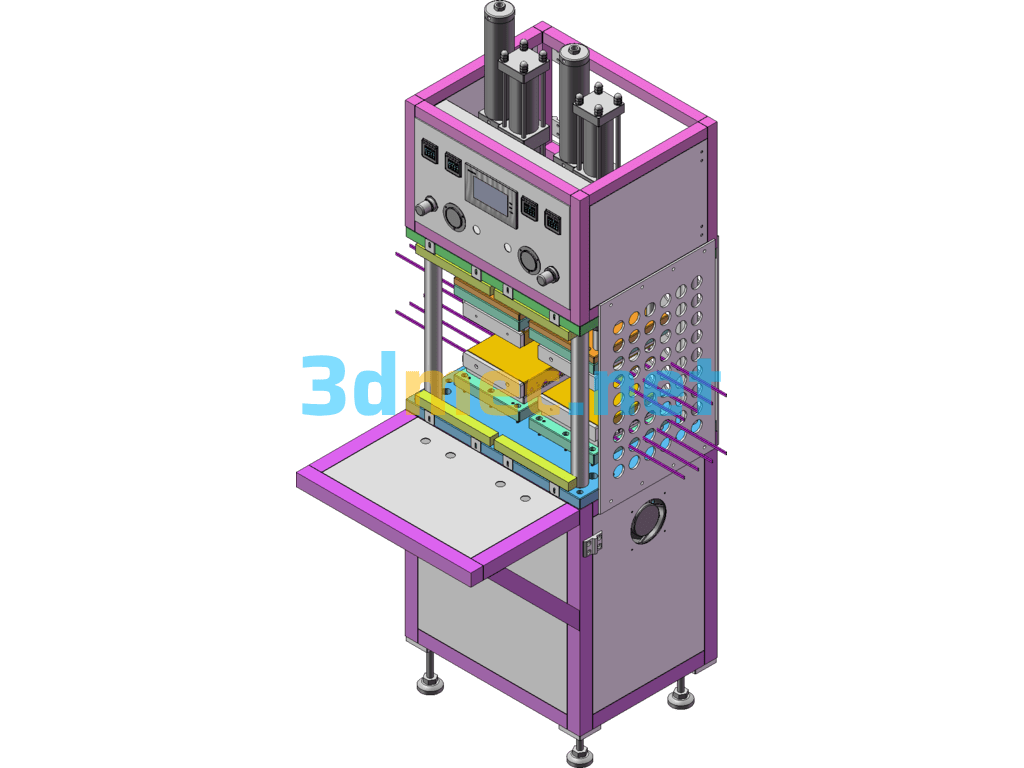 Lithium Battery Pole Piece Hot Press 3D Drawing + Engineering Drawing + BOM List - 3D Model SolidWorks Free Download