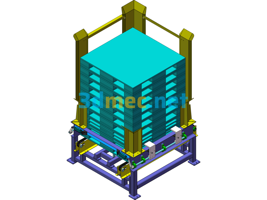 Universal Depalletizer (Automatic Pallet Separation) - 3D Model SolidWorks Free Download