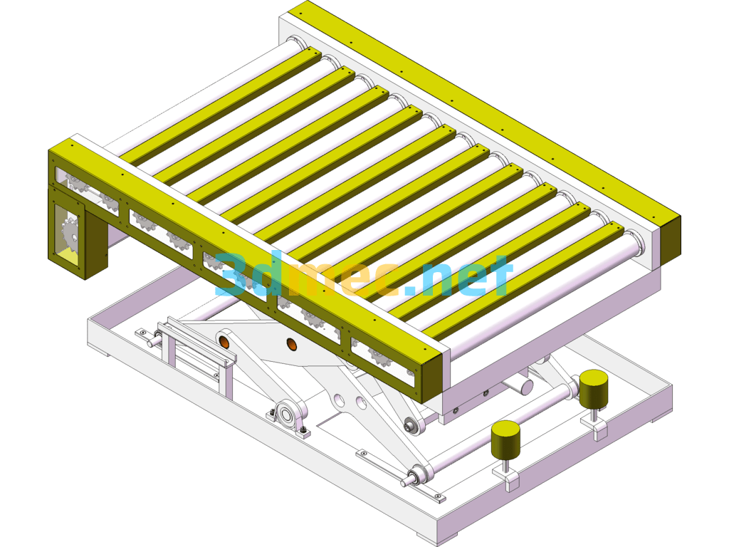 Screw-Driven Lifting And Conveying Mechanism - 3D Model SolidWorks Free Download