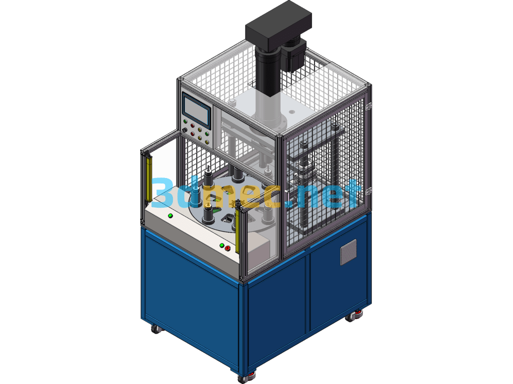 Turntable Servo Pressing Machine - 3D Model SolidWorks Free Download