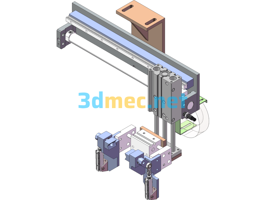 90 Degree Rotating Clamping Transplanting Mechanism - 3D Model SolidWorks Free Download