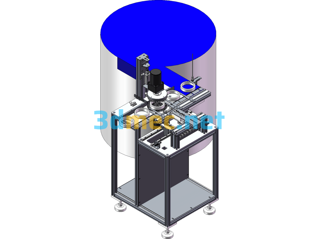 Disc Polishing Cleaning Machine Bearing Inner And Outer Ring Cleaning Machine - 3D Model SolidWorks Free Download