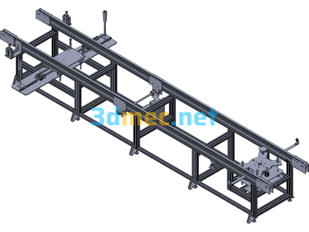 Car Windshield Glass Conveying Line + Centering Mechanism - 3D Model Exported Free Download