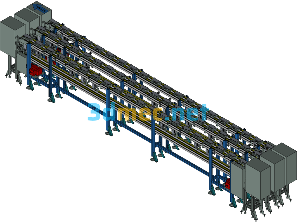 Double-Layer Synchronous Belt Electric Core Friction Line - 3D Model Exported Free Download