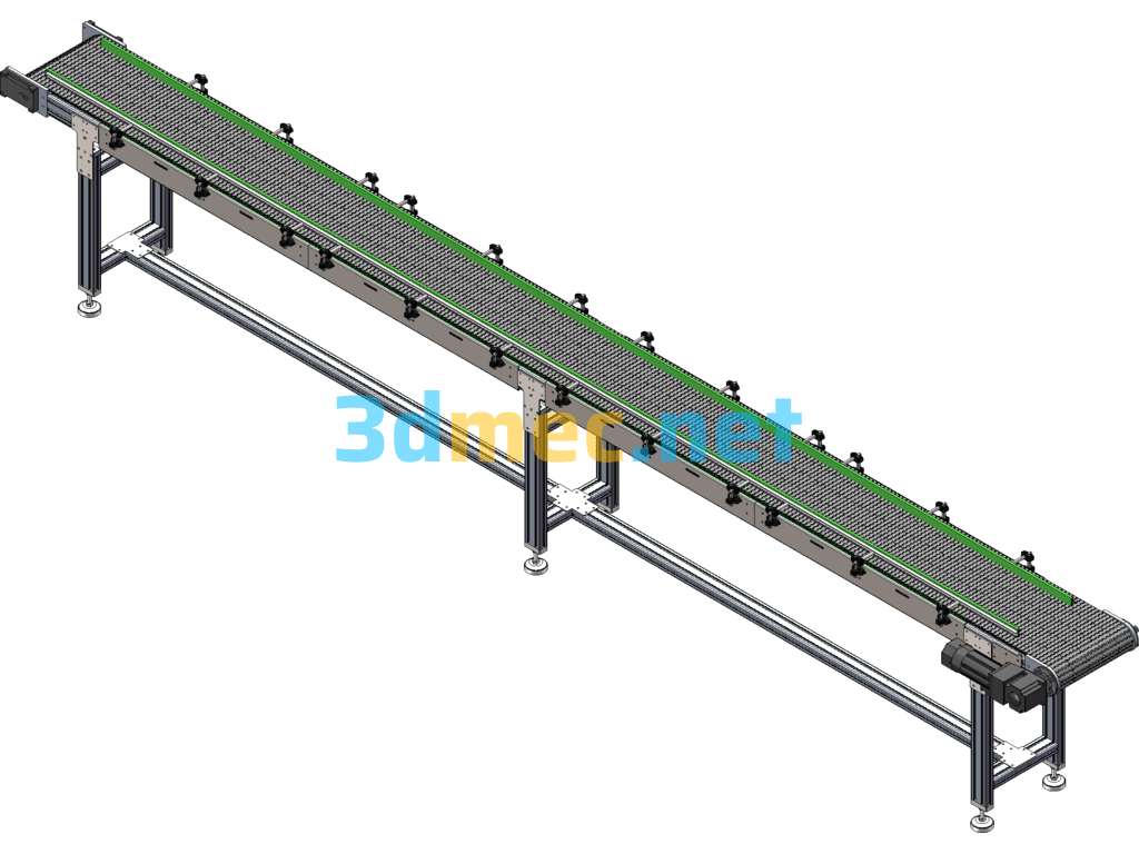 Mesh Belt Conveyor Line - 3D Model SolidWorks Free Download