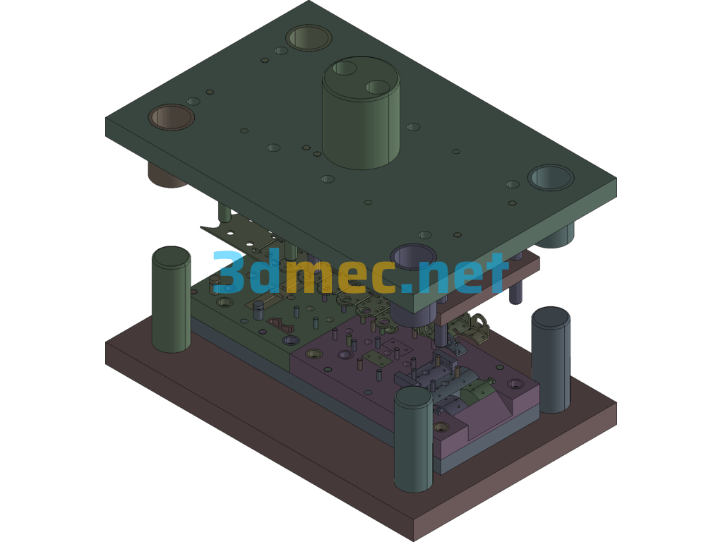 Air Conditioner Shell Connection And Installation Earring Progressive Die - 3D Model Exported Free Download