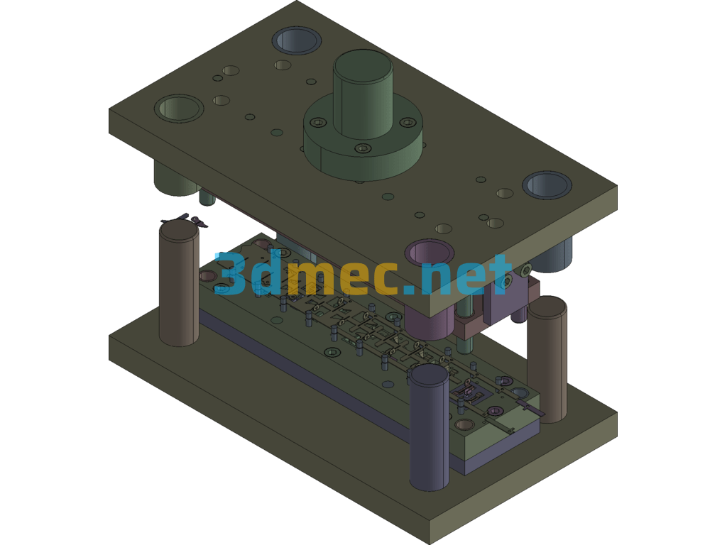 Push Plate Progressive Die - 3D Model Exported Free Download