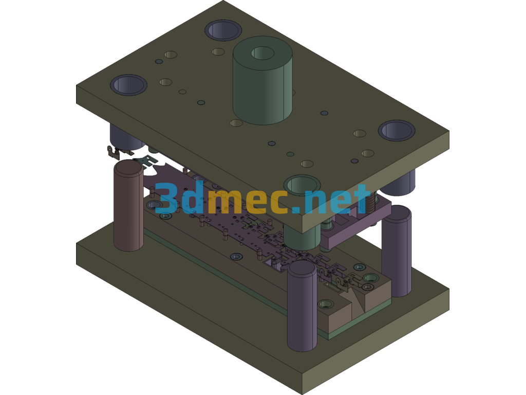 Progressive Die For Refrigerator Grounding Pin - 3D Model Exported Free Download