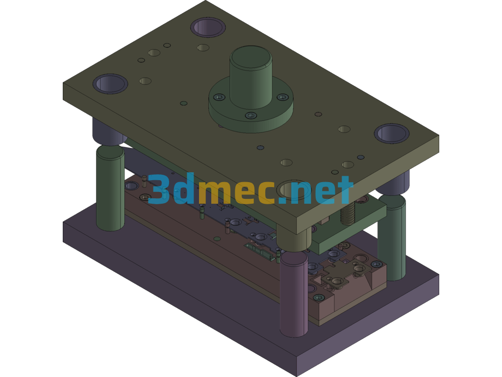 Toy Car Gear Bracket Progressive Die - 3D Model Exported Free Download