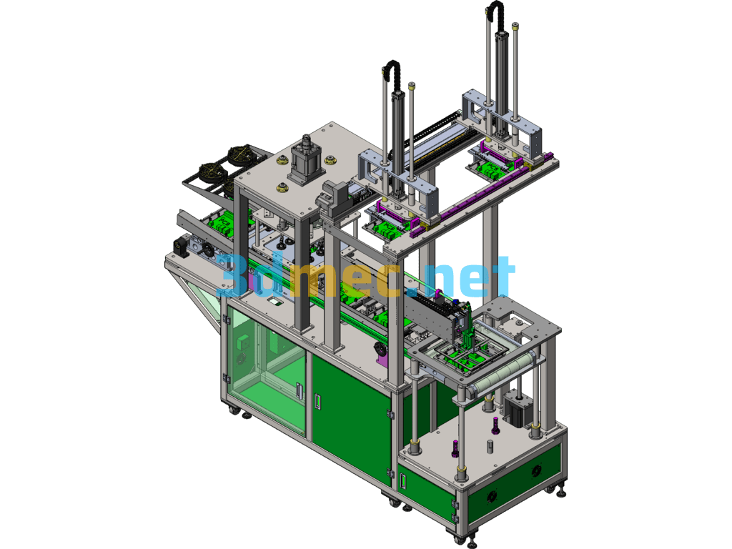 Fully Automatic Assembly Equipment For Mass Production (Automatic Carrier Removal) - 3D Model SolidWorks Free Download