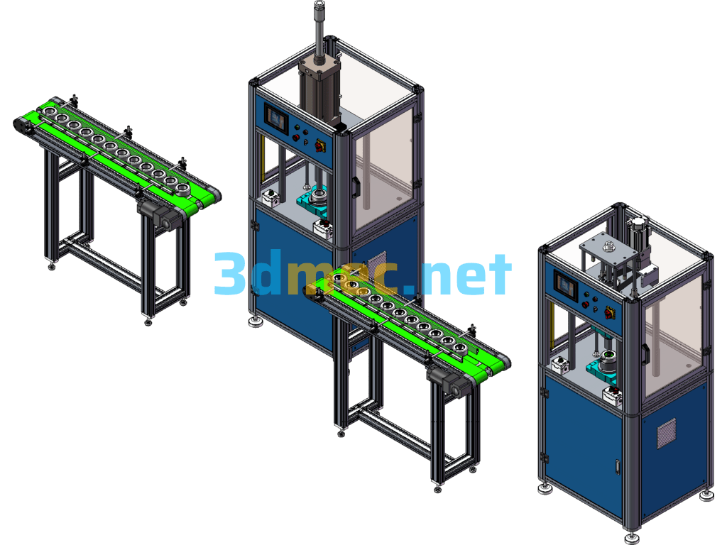 PG Plastic Motor Press Fitting Line - 3D Model SolidWorks Free Download