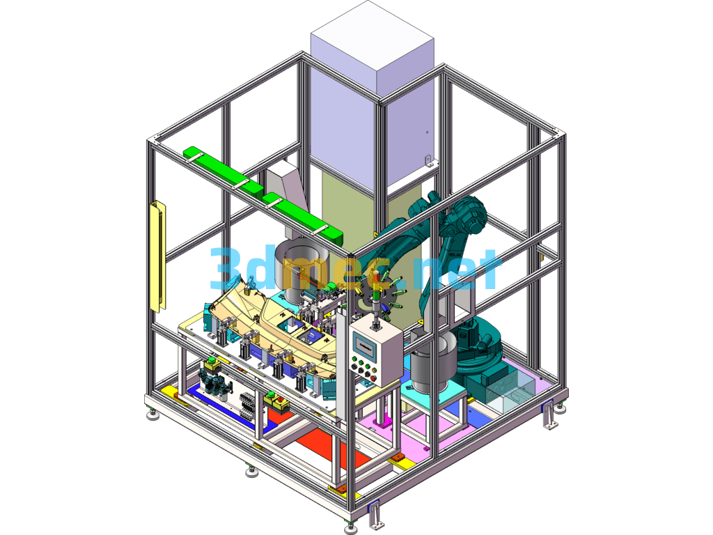 Automotive Industry (Japanese) Rear License Plate Robot Installation Buckle Machine - 3D Model SolidWorks Free Download