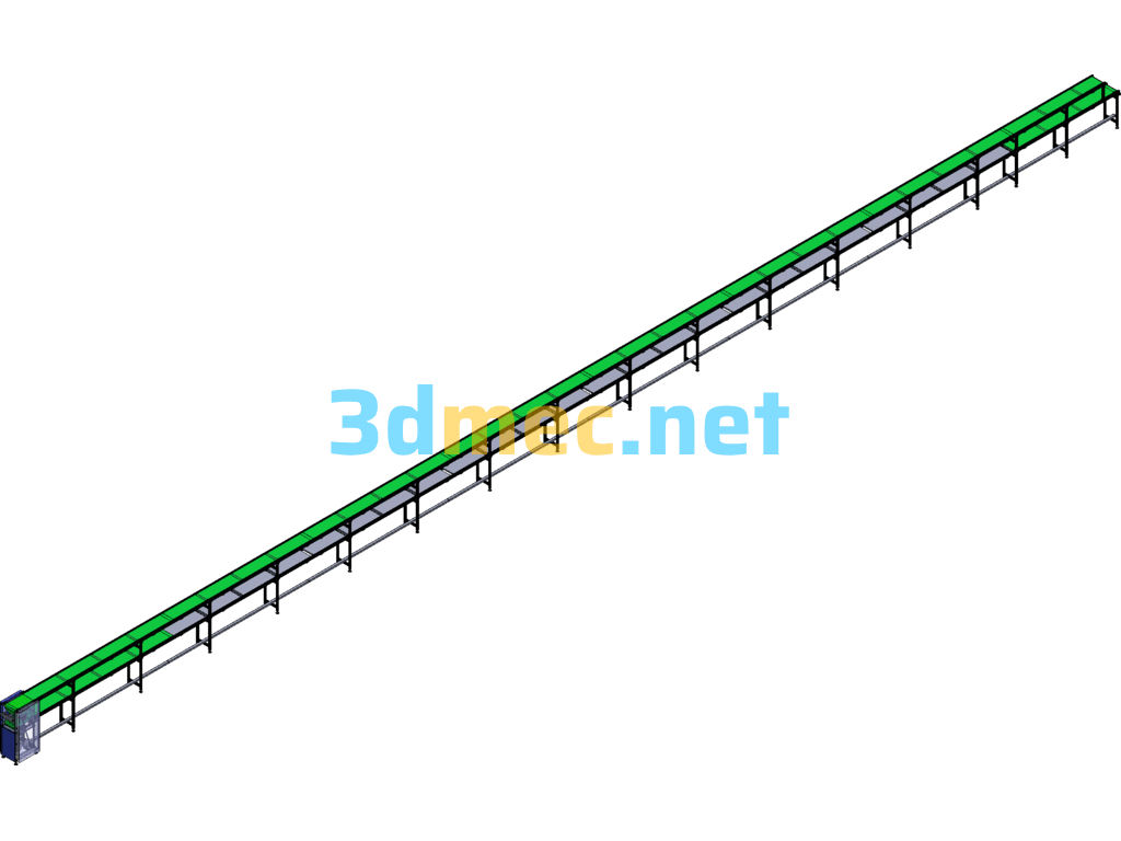 Double-Layer 31-Meter Conveyor Line - 3D Model SolidWorks Free Download