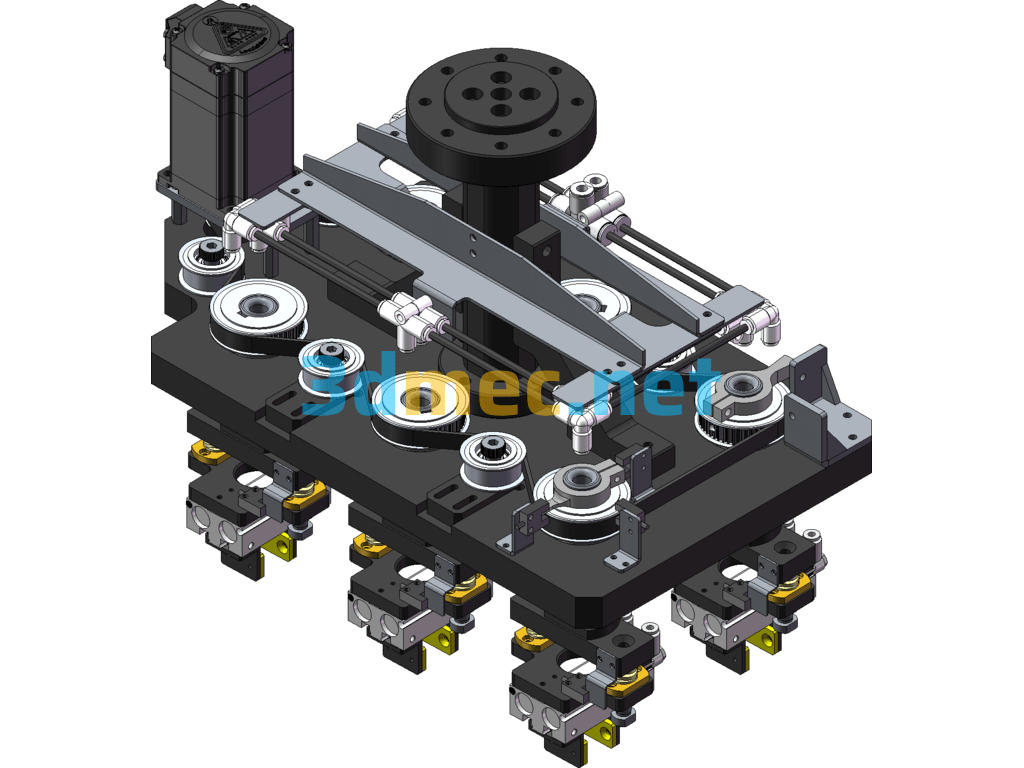 Robot End Axis Pneumatic Gripper - 3D Model SolidWorks Free Download