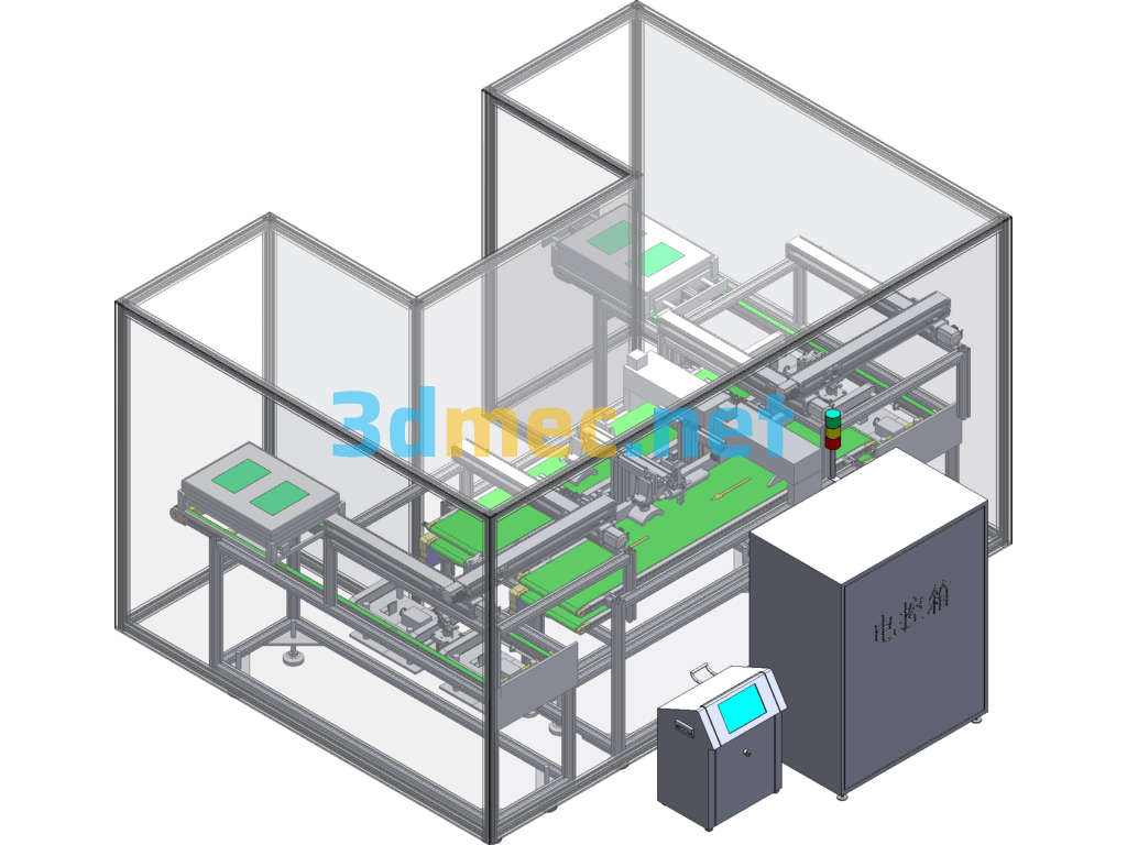 Fully Automatic Loading And Unloading Tray Inkjet Code Scanning Machine - 3D Model SolidWorks Free Download