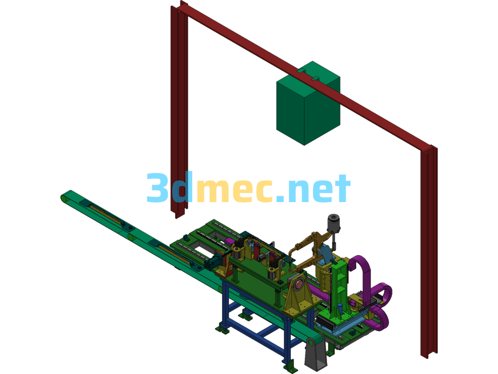 Automobile Industry-Automobile Cross Beam Automatic Resistance Welding Machine - 3D Model UG(NX) Free Download