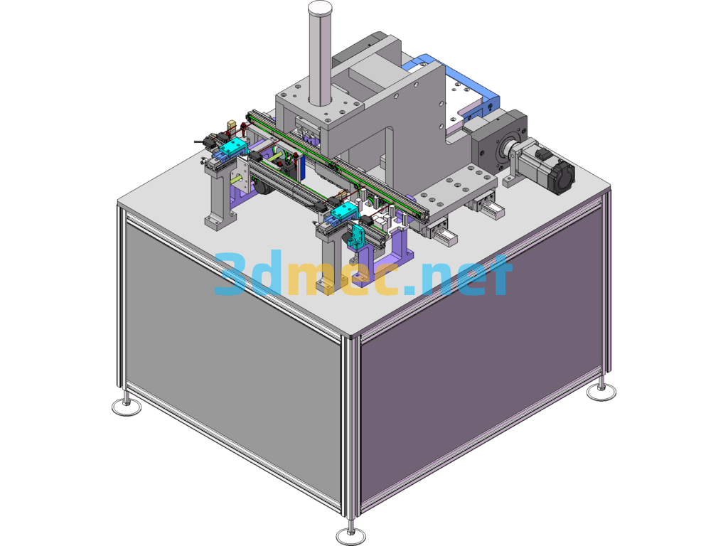 Pallet Press With Conveyor - 3D Model SolidWorks Free Download