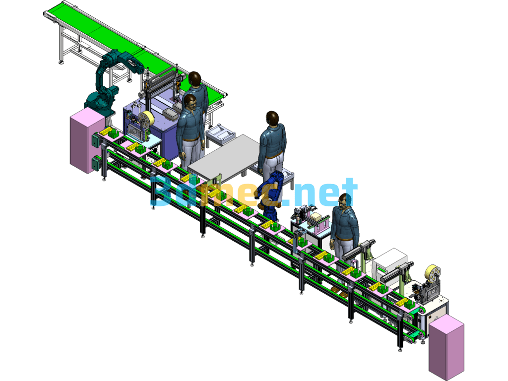 Shell Automatic Locking And Labeling Production Line - 3D Model SolidWorks Free Download