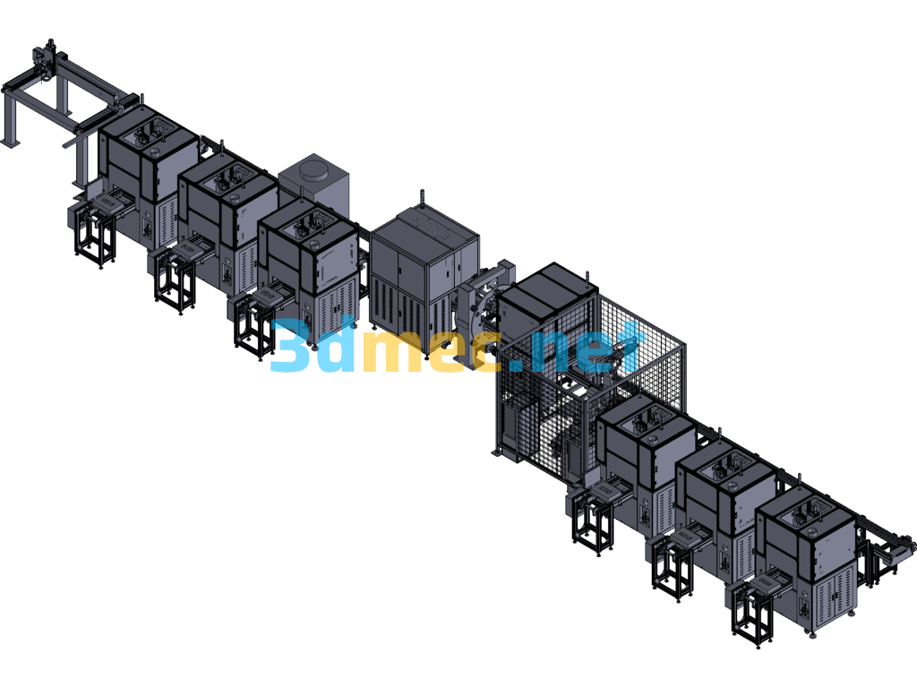 Welding Cleaning Line - 3D Model Exported Free Download