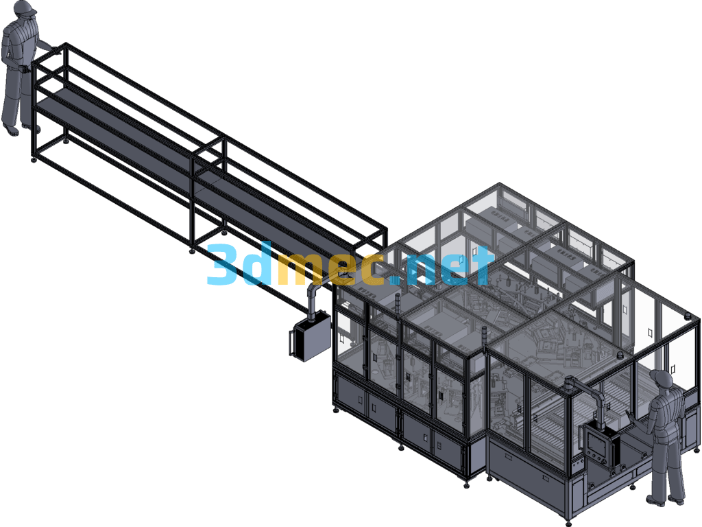 Large-Scale Fully Automatic Test Line - 3D Model Exported Free Download