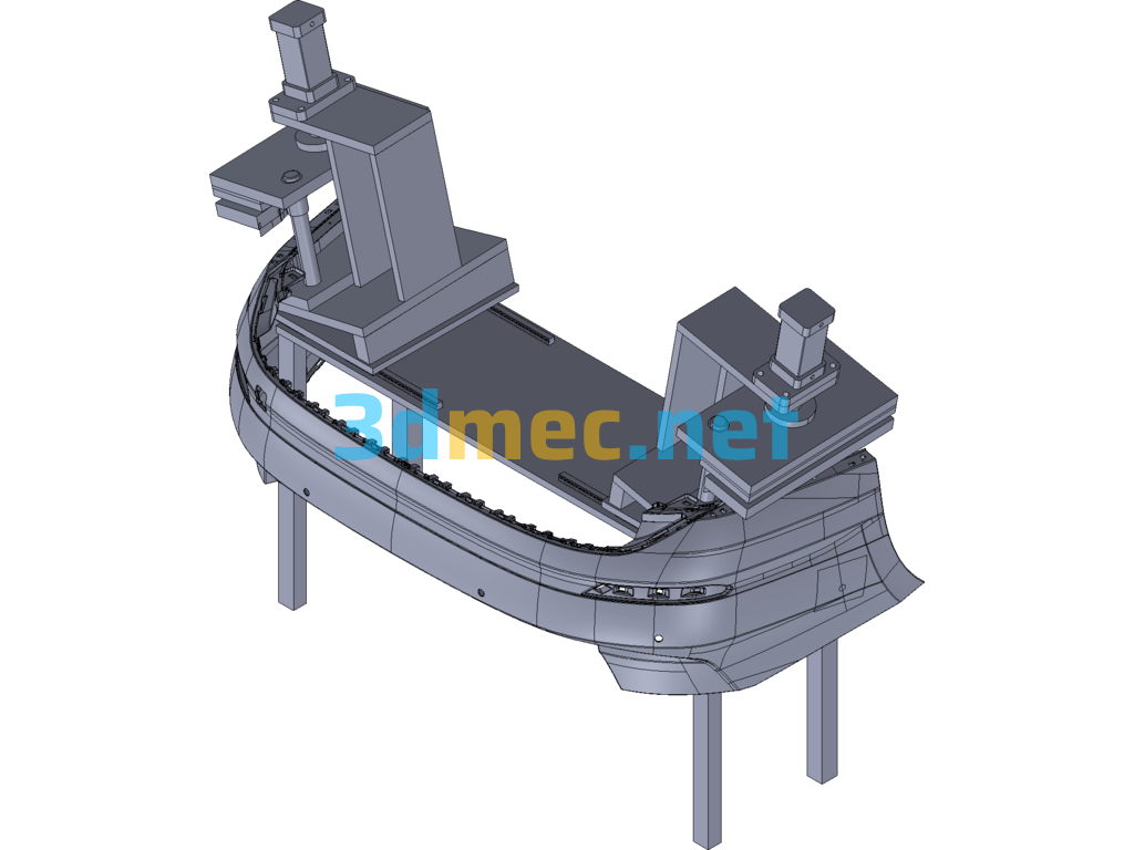 Car Front Protective Cover Punching Equipment - 3D Model Exported Free Download