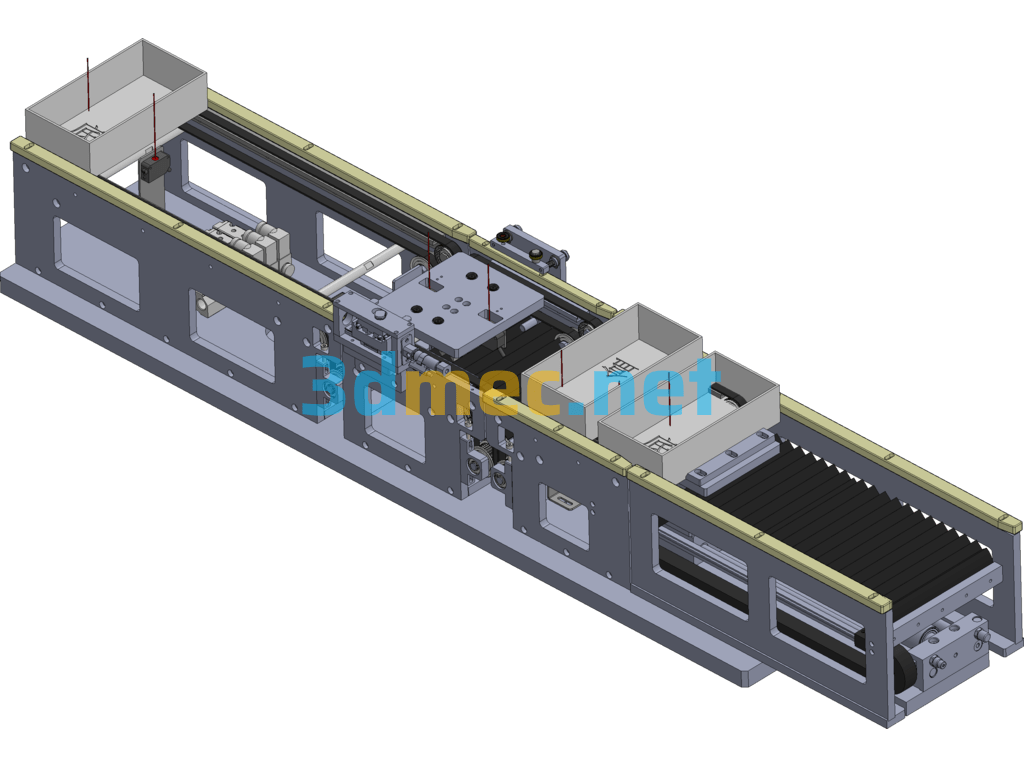 Box Conveyor Belt Line - 3D Model SolidWorks Free Download