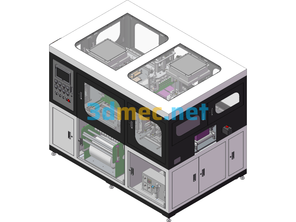 Mobile Phone Box Packaging Fully Automatic Heat Shrink Film Packaging Machine - 3D Model SolidWorks Free Download