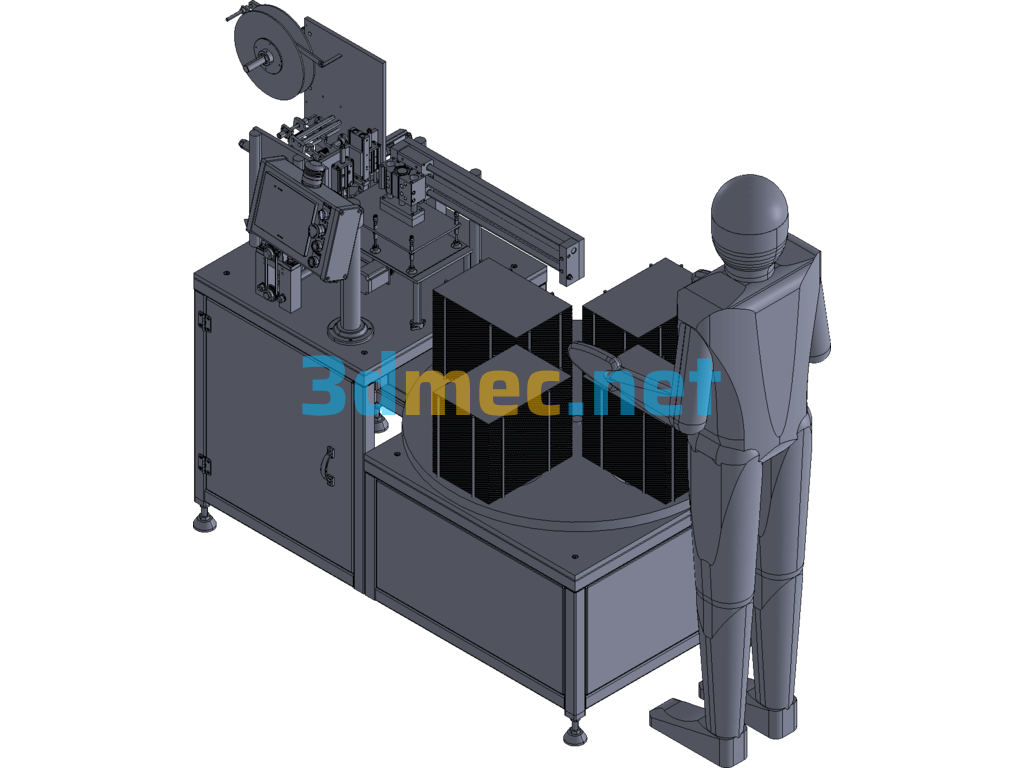 Silicone Pad Automatic Rolling Tape Equipment - 3D Model Exported Free Download