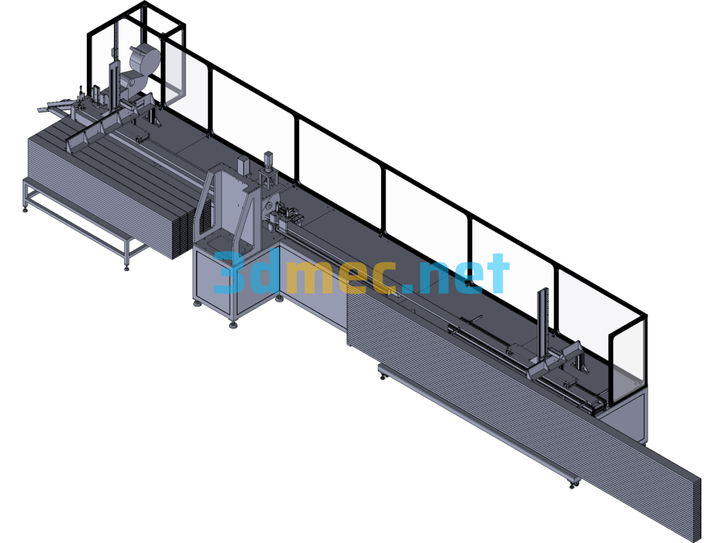 Aluminum Automatic Loading And Unloading Labeling CNC Cutting Machine - 3D Model Exported Free Download