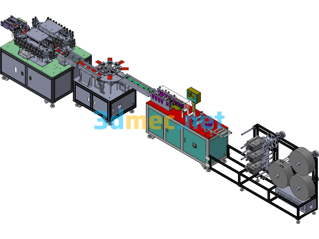 Circular Track Butterfly Mask Machine 3D+Engineering Drawing+CAD+BOM List - 3D Model SolidWorks AutoCAD-ZWCAD Free Download