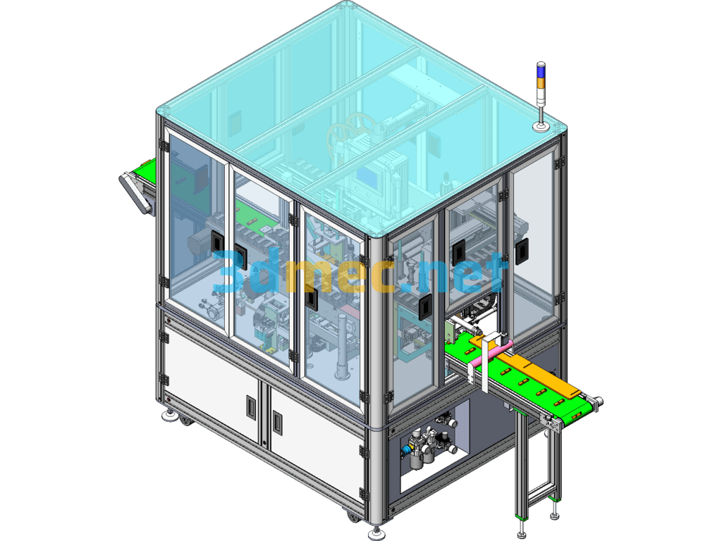 Polymer Battery Shaping Labeling Machine - 3D Model SolidWorks Free Download