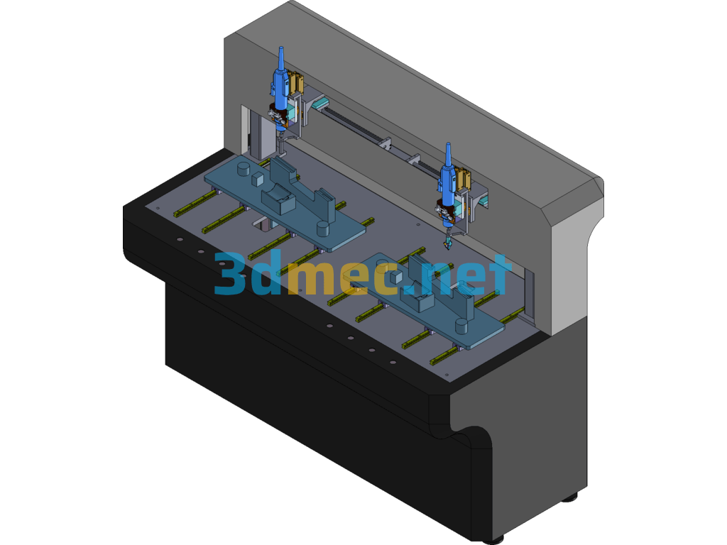 Wiper Rod Automatic Screw Locking Machine Double Station - 3D Model SolidWorks Free Download