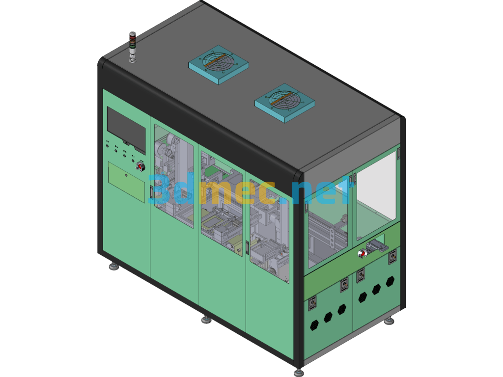 Fully Automatic Non-Guided Film 3D Bonding Equipment - 3D Model SolidWorks Free Download