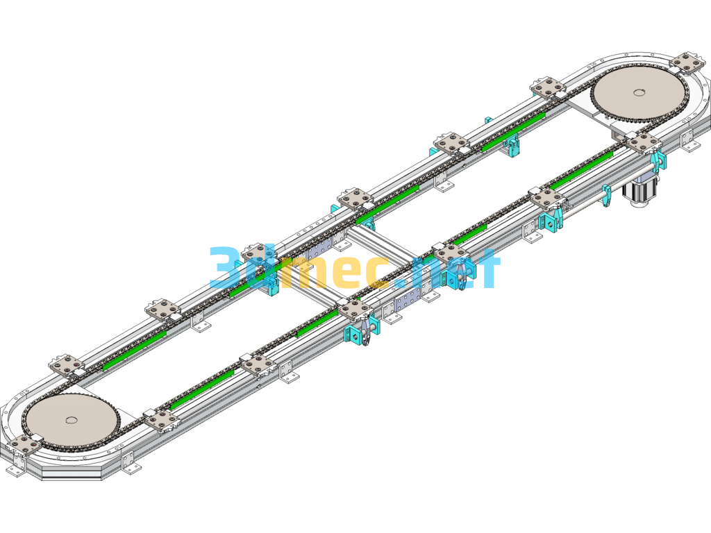 Multi-Station Chain Conveyor Ring Line - 3D Model SolidWorks Free Download