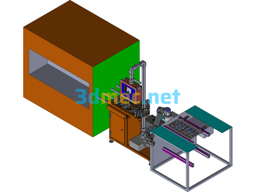 Whirlpool-UR Robot Assembly Line (Adjustable Track Width) - 3D Model Exported Free Download