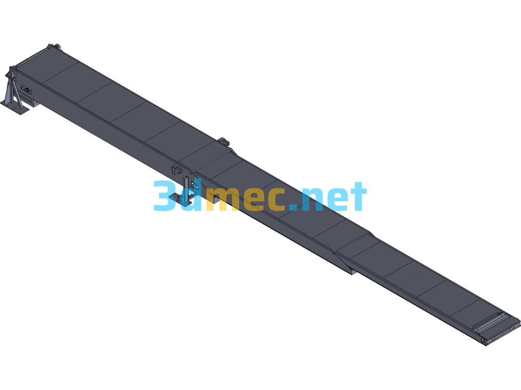 Three-Section Telescopic Belt Conveyor - 3D Model Exported Free Download