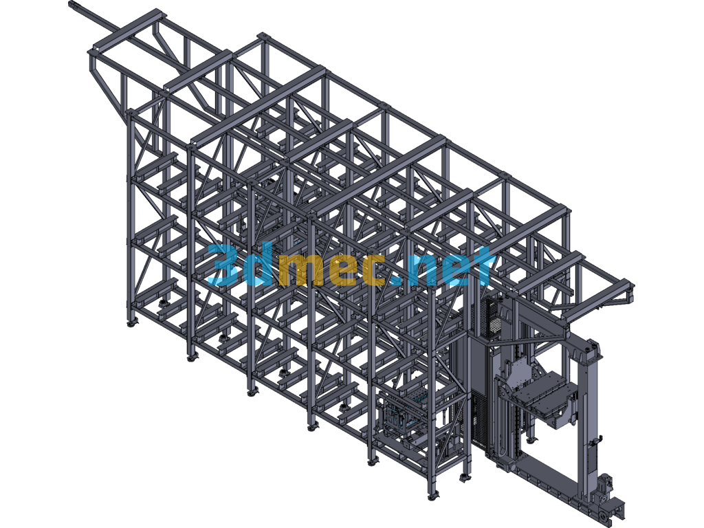 Double-Fork RGV Three-Dimensional Warehouse - 3D Model Exported Free Download