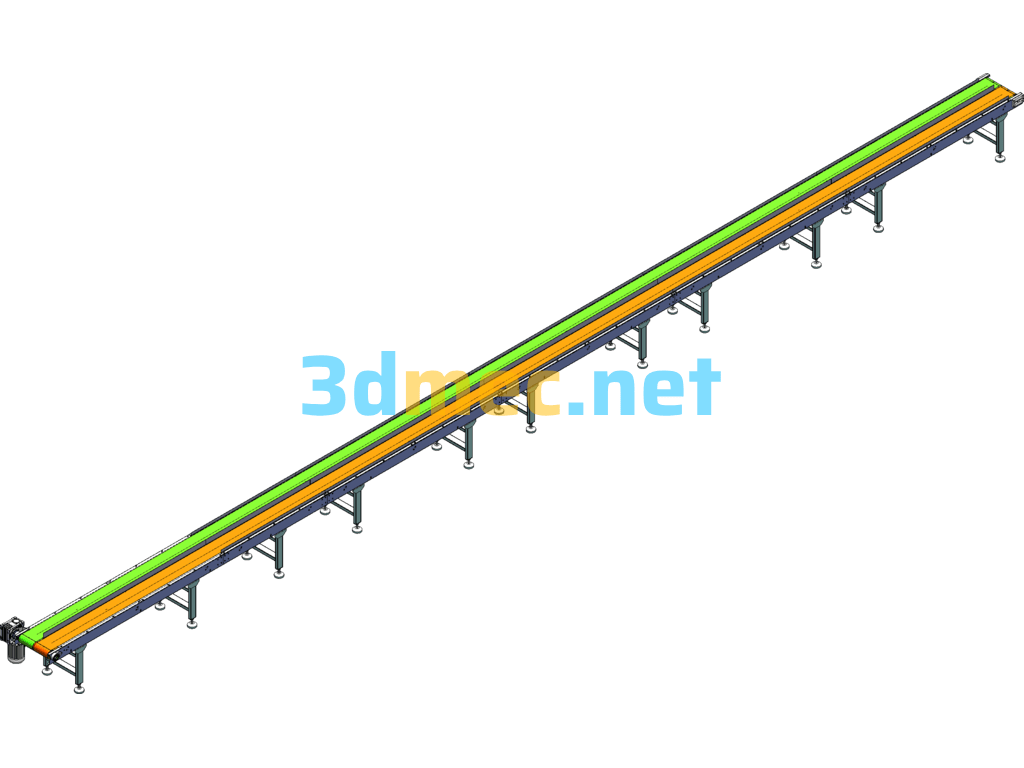 11m Belt Line (Separate Lanes) - 3D Model SolidWorks Free Download