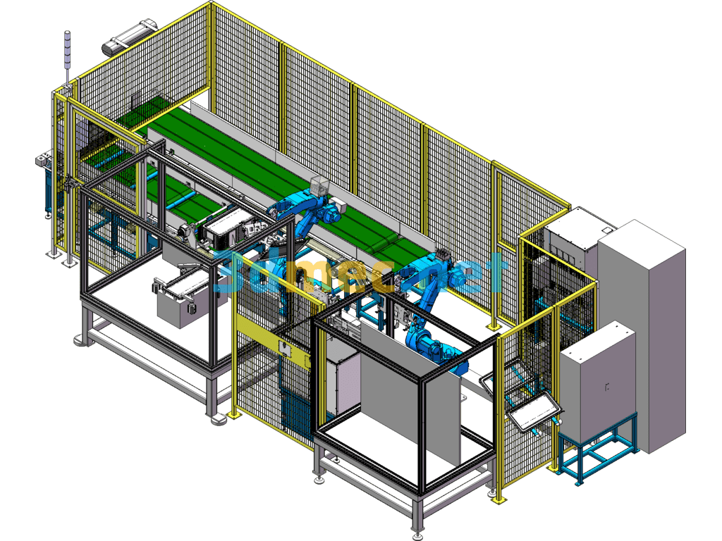 3C Industry (European) Door Body Automatic Loading And Unloading Automatic Riveting Production Line - 3D Model SolidWorks Free Download