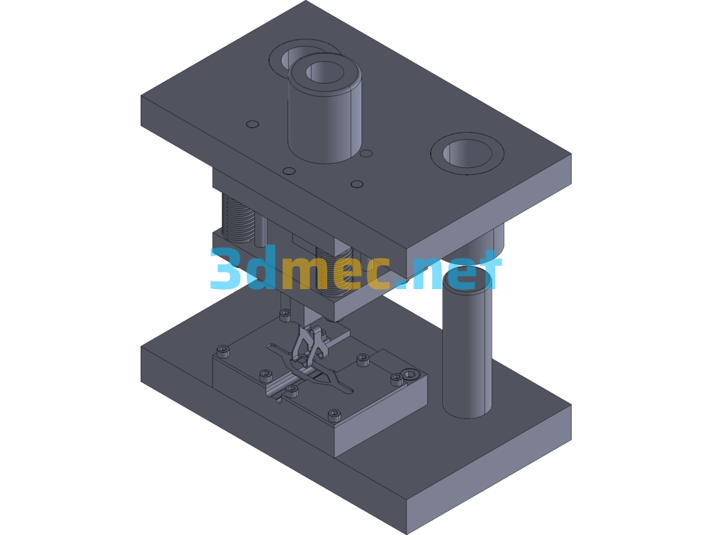 Bracket Double Punch Bending Die - 3D Model Exported Free Download