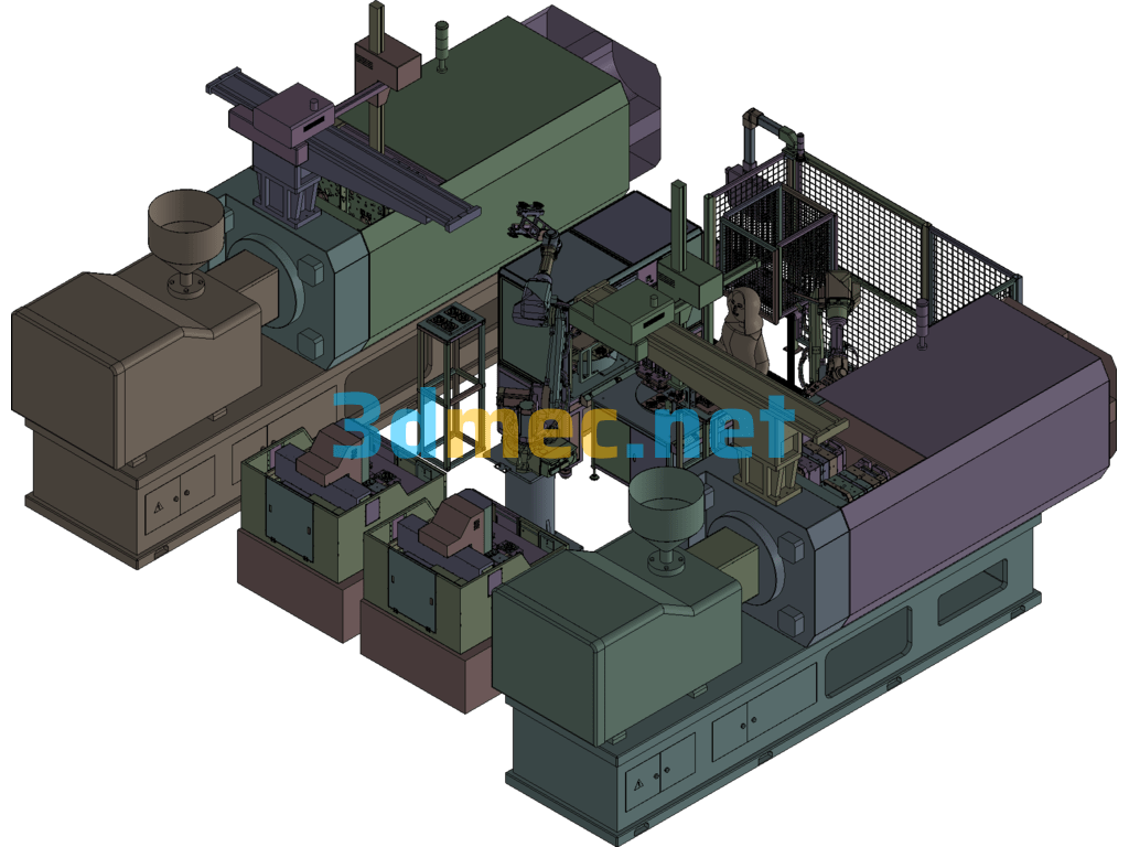 Injection Molding Machine CNC Automatic Loading And Unloading Equipment - 3D Model Exported Free Download