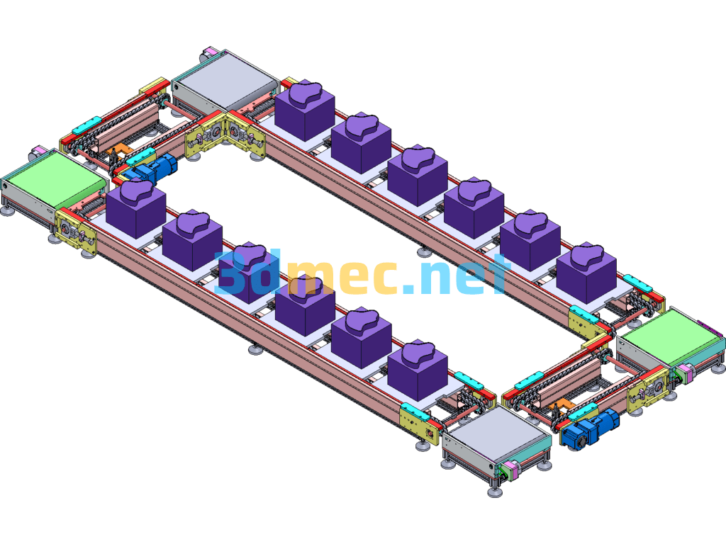 Mass Production Cycle 3 Times Speed Chain Transplanting Line - 3D Model SolidWorks Free Download