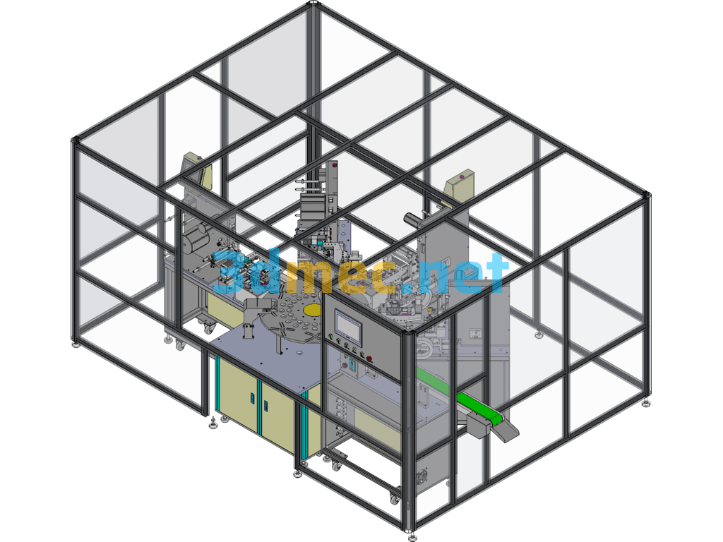 Multi-Station Automatic Labeling Equipment-Mass Production Machine Including BOM List - 3D Model SolidWorks Free Download