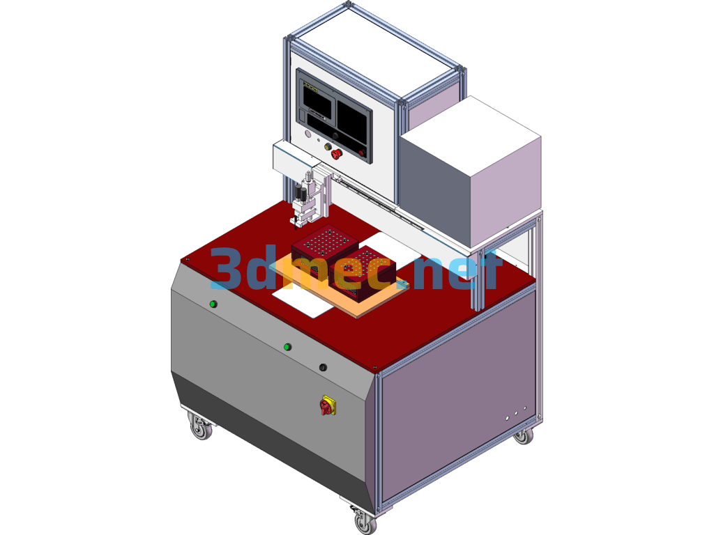 Cylindrical Battery Single-Sided Spot Welding Equipment - 3D Model SolidWorks Free Download