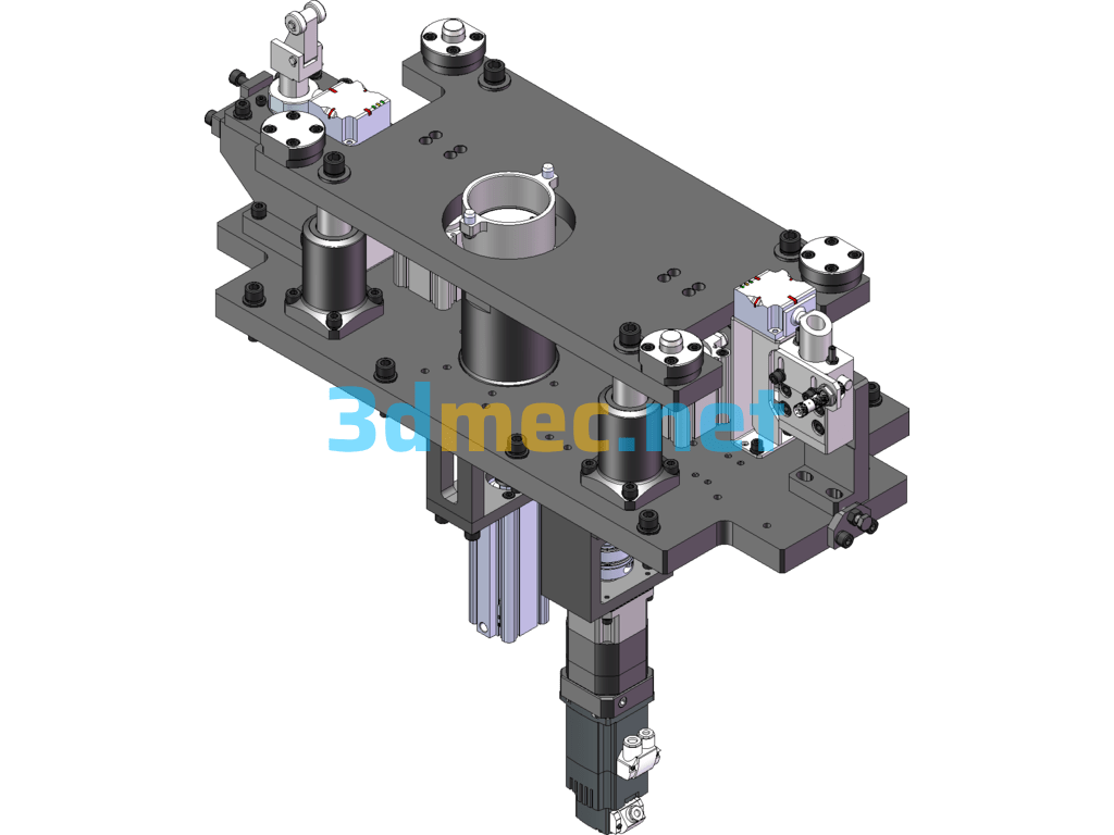 A Lifting And Rotating Mechanism - 3D Model SolidWorks Free Download