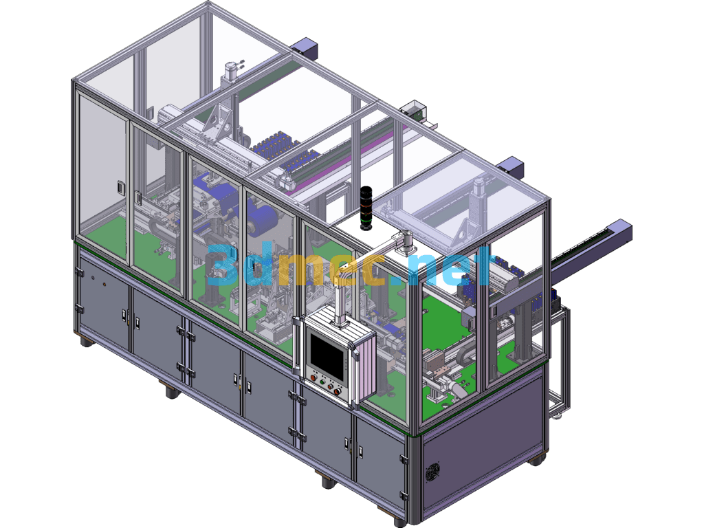 Battery Tray Loading And Unloading Film Wrapping Machine - 3D Model SolidWorks Free Download