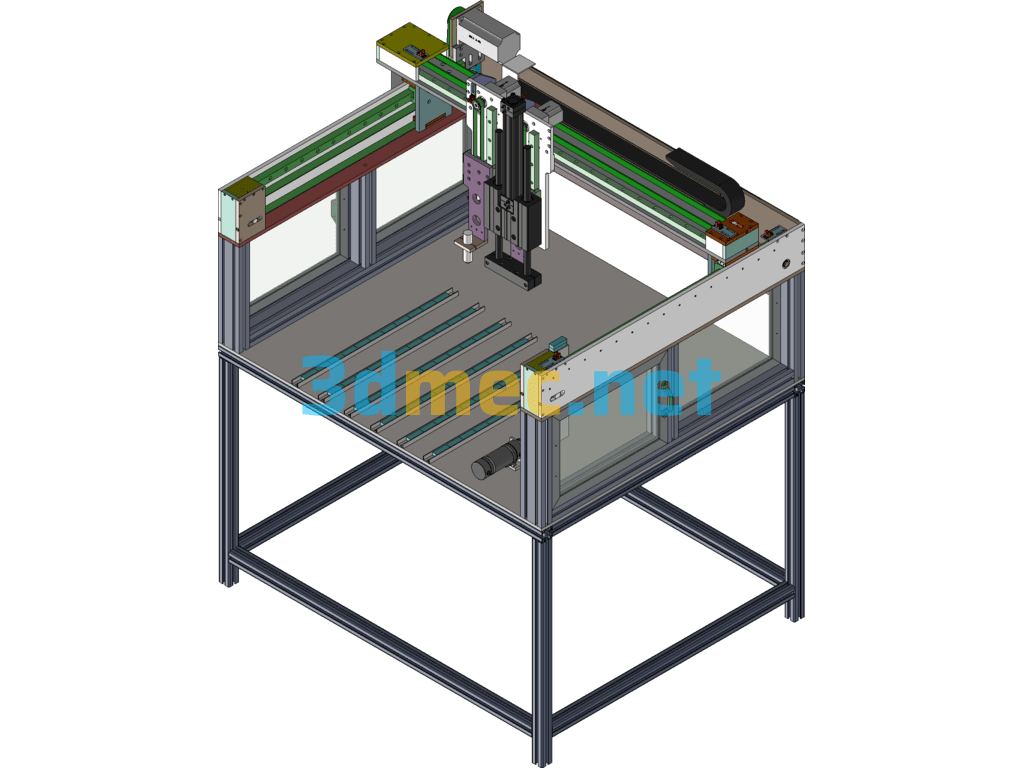 Long Magnet Assembly Equipment - 3D Model SolidWorks Free Download